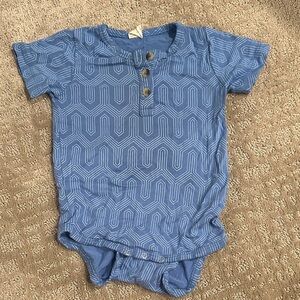Blue Geometric Pattern Baby Onesie